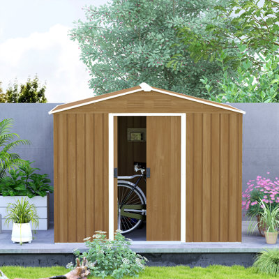 Garden 8 ft. W x 6 ft. D Galvanised Steel Storage Shed