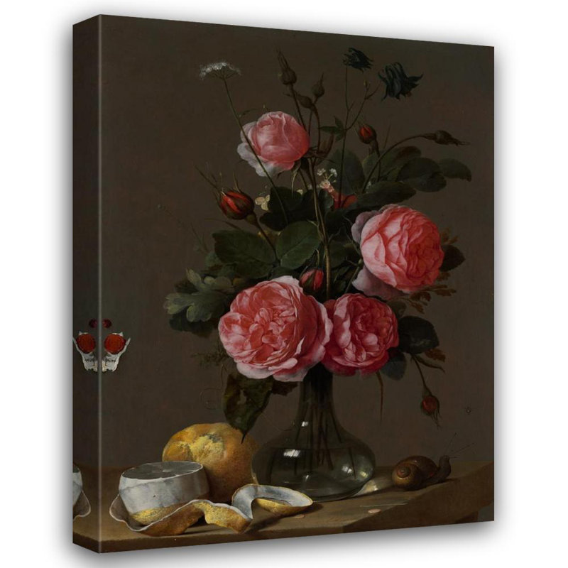 Art floral sur toile tendue, H 24 po x l 17 po