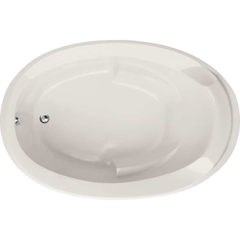 Deanna 60'' x 40'' Soaking Acrylic Bathtub, Almond, Polished Chrome
