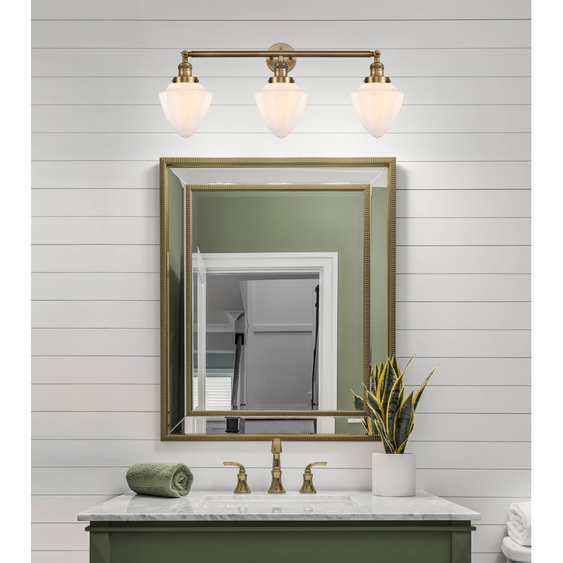 Arns 3 - Light Dimmable Vanity Light, Matte White, Brushed Brass