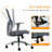 Fcd Office Chair Mid Back Mesh Swivel Rolling Desk Chairs With Adjustable Lumbar Support And Seat Height, Tiltable Back