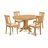 5 Piece Kitchen Table Set for 4 Includes an Oval Dining Room Table with Butterfly Leaf and 4 Solid Wood Seat Chairs, 42x60 Inch, Buttermilk & Cherry-1742283821
