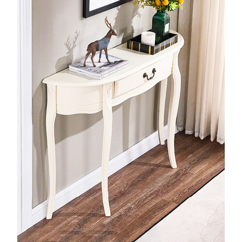 Table de couloir Minimalist, H 33,46 po x l 47,24 po x P 11,81 po, Blanc