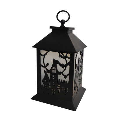 HH 10in Haunted House LED Lantern Black