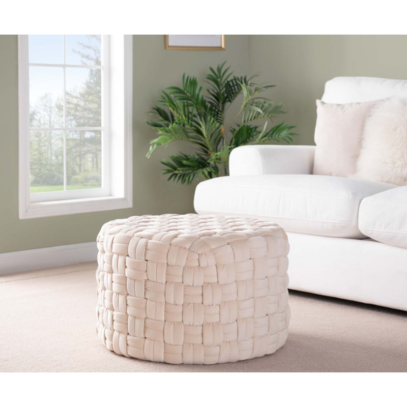 Repose-pieds tressé rond 24 po, Cream