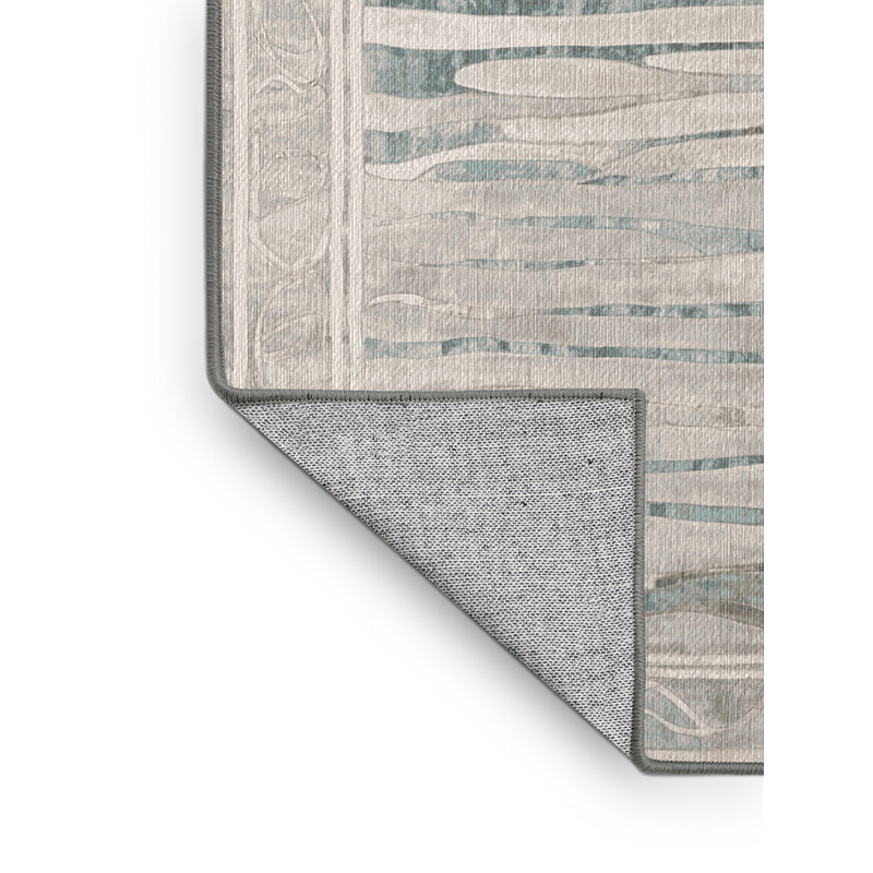 Machine Washable Gray Area Rug, Rectangle 2' x 3'