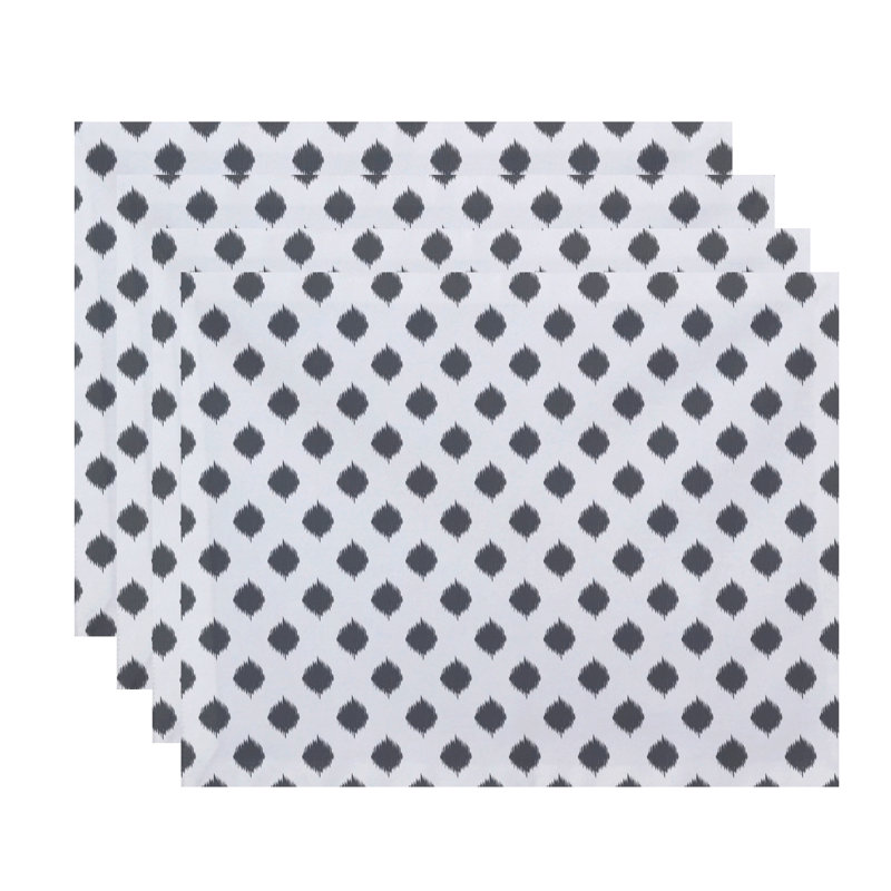 Ensemble de napperons géométriques 4 pièces Cop-IKAT, Gris classique