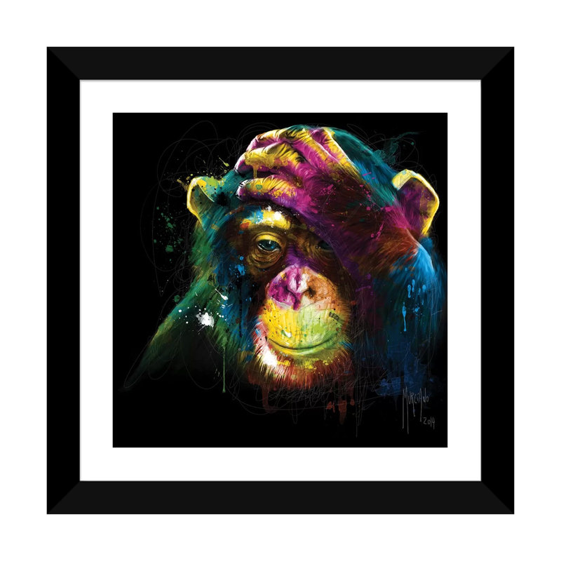 Reproduction d’art graphique, "Darwin preoccupations" par Patrice Murdock, Blanc, H 24 po x l 24 po x p 1 po