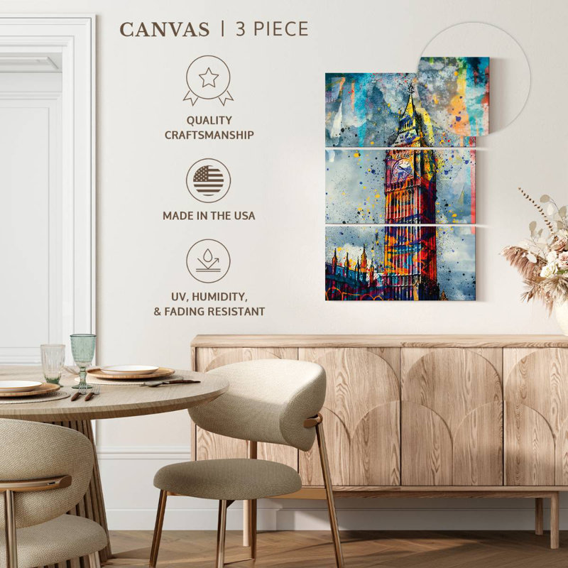 Nicci Big Ben Paint Splash, 38" H x 24" W