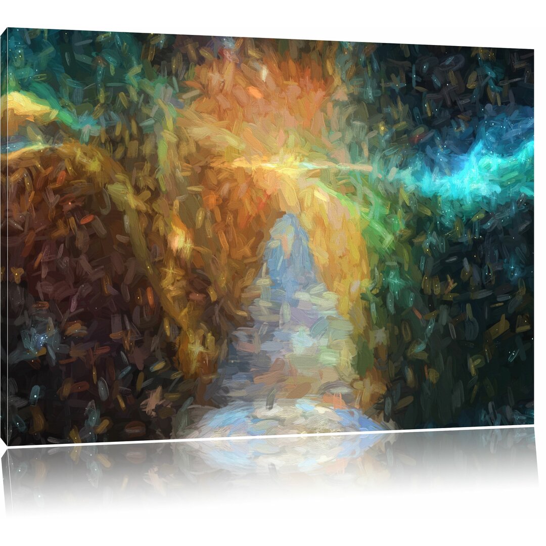 Leinwandbild "Kosmische Treppe in die Galaxien", Grafikdruck