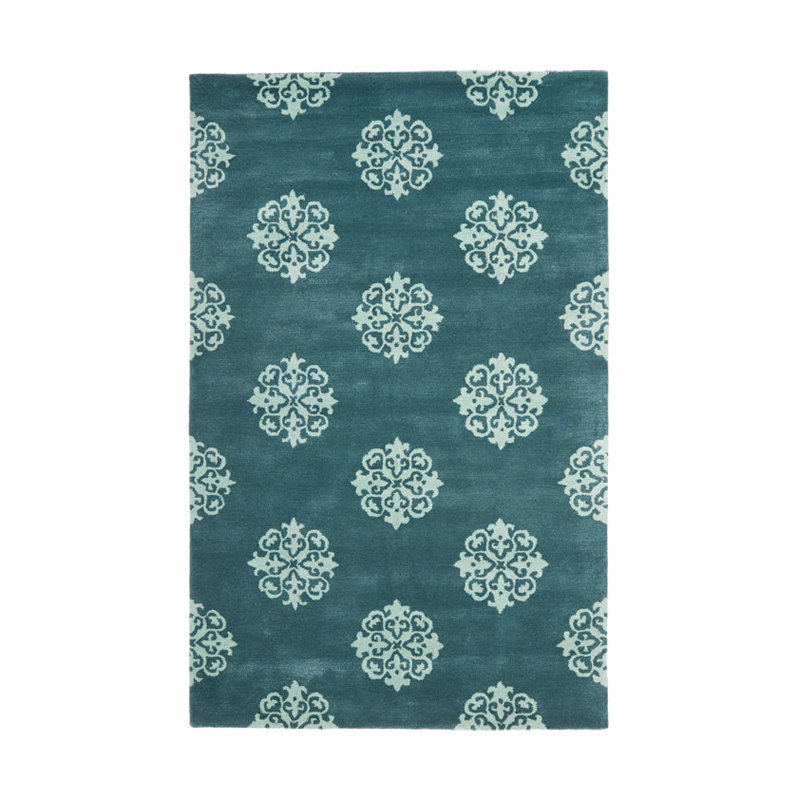 Steve Hand Tufted Wool Damask Rug, Round 6'
