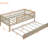 Twin Size Daybed With Trundle And Fence Guardrails In Natural - Long-lasting Durability Wood Protective Quality-967989526-967989521