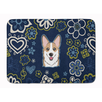 Tapis pour salle de bain Flowers Sable Corgi