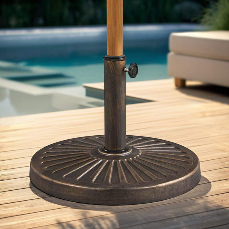 26,5 lb Base de parasol de patio, Brun