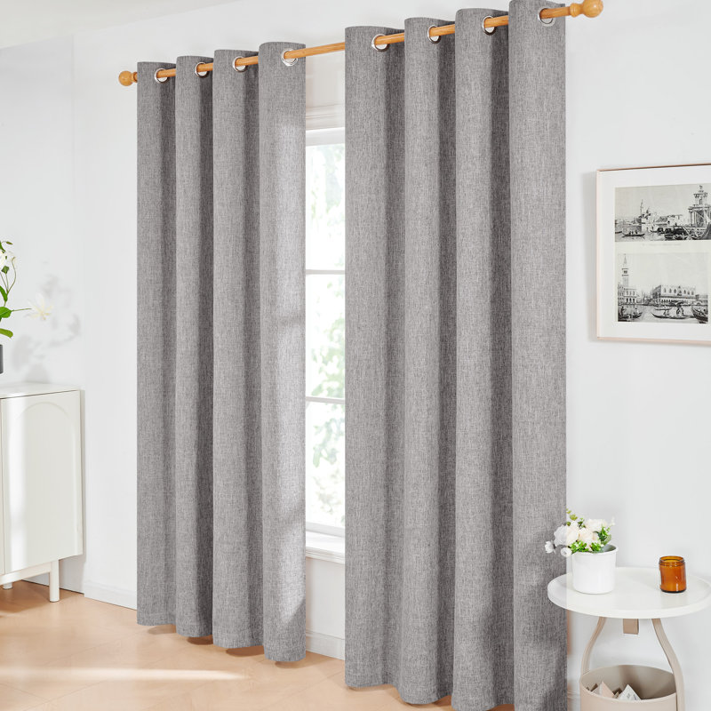 Milay Blackout Grommet Curtain Panel, 52" W x 96" L, Dark Gray
