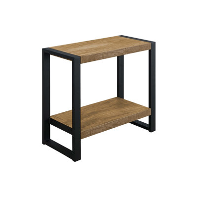 Modern Accent Table with Space-Saving Design and Storage Shelf