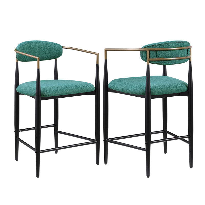 Chaisa Counter Height Chair (set Of 2), Green, Counter Stool (25" Seat Height)