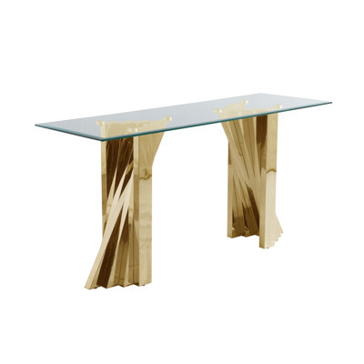 Anmie 60'' Glass Top Console Table
