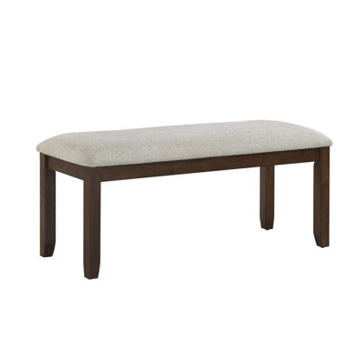 Dark Cherry Finish Wooden Frame 1Pc Bench Chenille Upholstery Dining Furniture Kitchen Breakfast