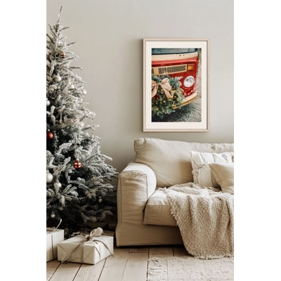 «Festive Christmas», peinture encadrée décorative de 13,0 po x 19,0 po | Cadre 100% bois massif (épaisseur: 0,8 pouce), œuvre d'art 100% MDF | Impression numérique pour des couleurs vives, décoration murale parfaite pour la maison et le bureau