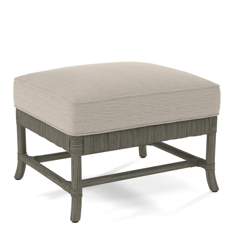 Lafayette Ottoman, Greystone, Blue and Cream Stripe; 0201-64