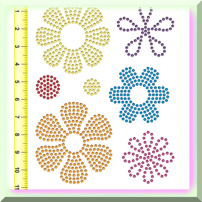 Magnetic Rhinestone Template for Flowers