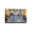 Machine Washable Ringed Patterned Blue Woven Base Area Rug-120334297