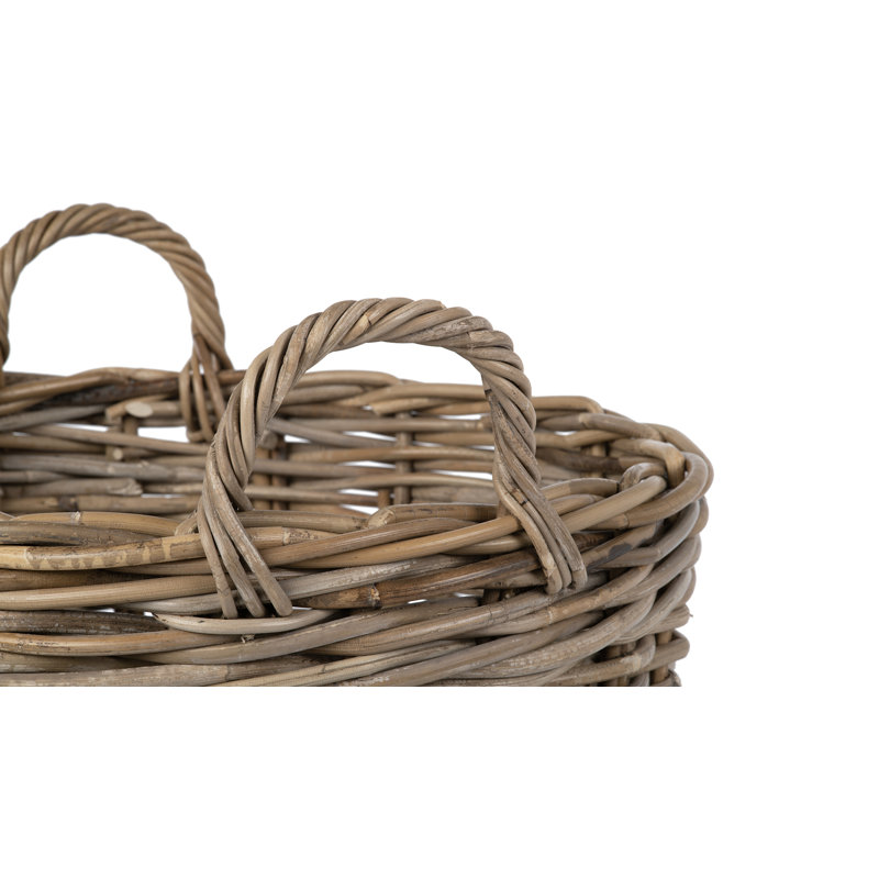 Beachcrest Home™ Ayriauna Rattan Basket, Large - 16.5"H x 17"W x 17"D