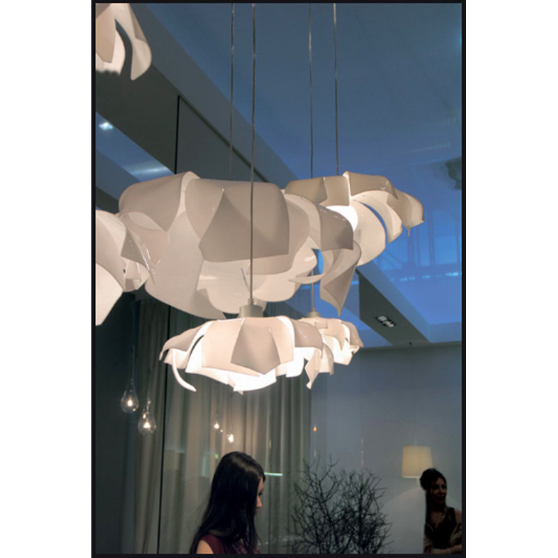 Ninfea 1 - Light Pendant, Plexi, White, 7" H x 15" W x 15" D