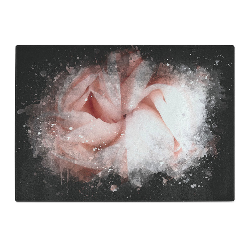 Tempered Glass Petals of a Pink Carnation Chopping Board, 20 cm x 28.5 cm