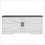 Banc de rangement à 2 niveaux avec siège rembourré, portes de grange et tablettes réglables pour le vestibule et la chambre à coucher