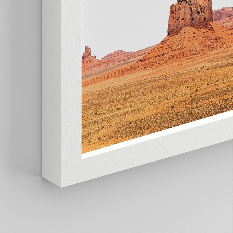 Arizona Texas Mountain Valley, reproduction encadrée de 4 pièces, H 16 po x l 12 po x P 1 po, Cadre blanc