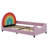  Artak Colorful Velvet Rainbow Twin Daybed Frame With Rainbow-Shaped Headboard