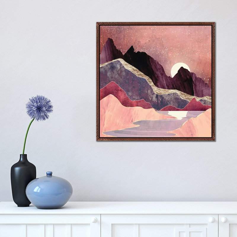 Blush Vista - Print on Canvas, 66.04 cm H x 66.04 cm W, Brown Framed