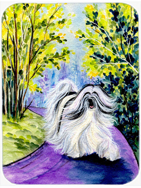 Tibetan Terrier Wood Glass Cutting Board