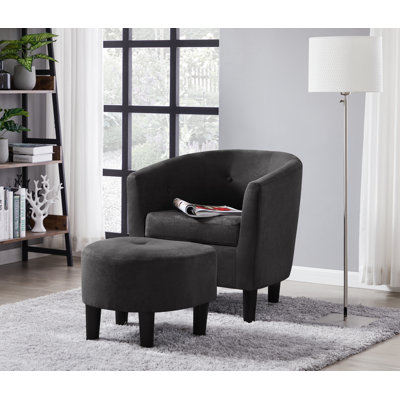 Daugirdas Upholstered Barrel Chair with Ottoman