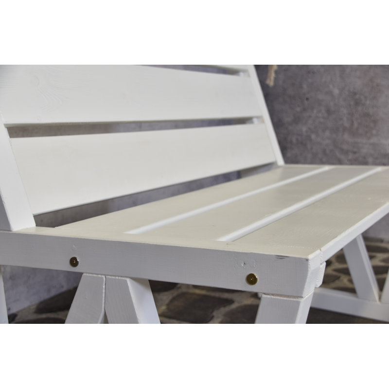 Hasel Manufactured Wood Wood Outdoor Bench, White