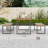 3-Piece Outdoor Dining Table Set with Patio Table, 2 Benches, Acacia Wood Top and Steel Frame