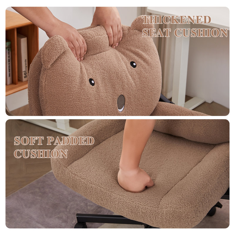 Modern  Ergonomic Home Office Chair With Adjustable Armrest And Smooth Wheels, Khaki