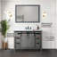 Meuble-lavabo gris cendre 48 po X P 22 po D, comptoir en quartz blanc, ensemble de robinets et Miroir