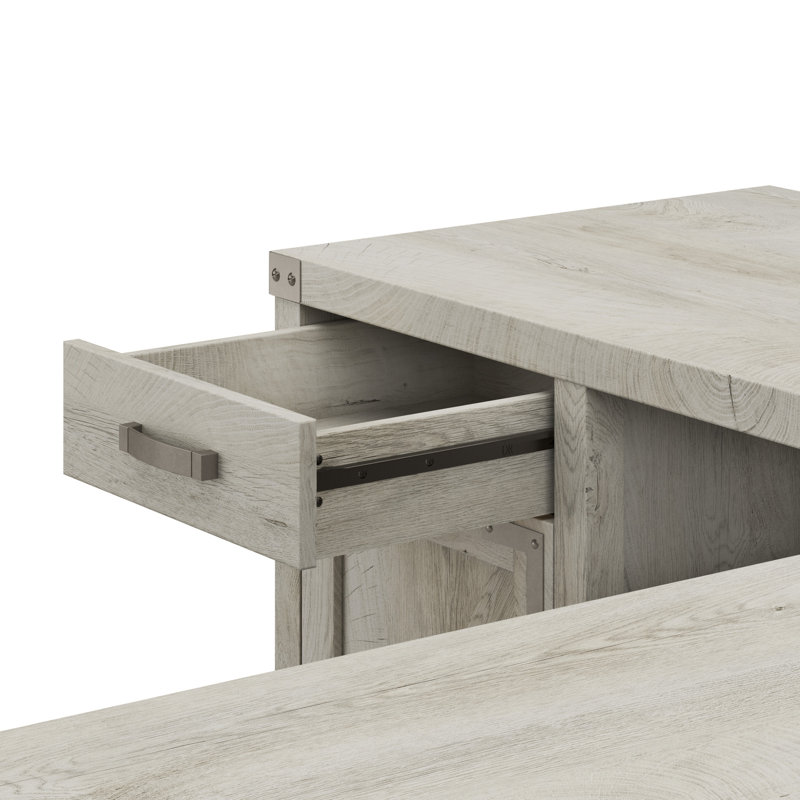 Kaionna Cottage Grove L-Shaped Desk, Cottage White