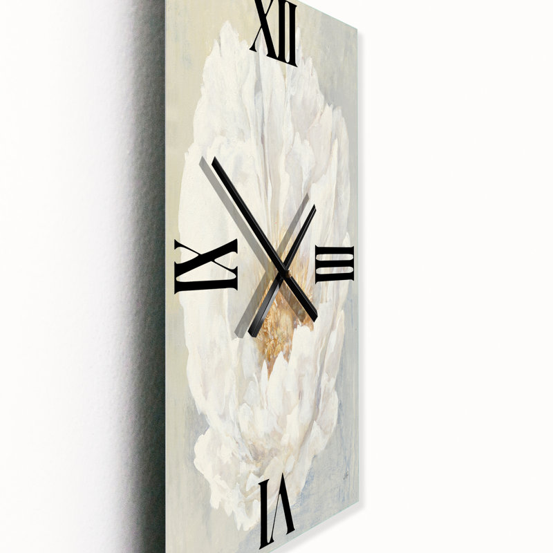 Horloge murale traditionnelle blanche pivoine sereine, Grand