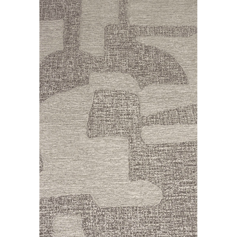 Rug Wool Abstract Area Rug in Gray