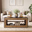 Table basse rectangulaire de 120 cm avec tablette de rangement ouverte