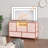8-Drawer Fabric Dresser TV Stand with RGB LED & Power Outlet, Wood-Top Storage Console for 55" TV-882101078