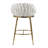 26'' Counter Height Bar Stools Velvet Kitchen Island Counter Bar Stool With Hand- Wave Back,Golden Chromed Base & Footrest-1156031441