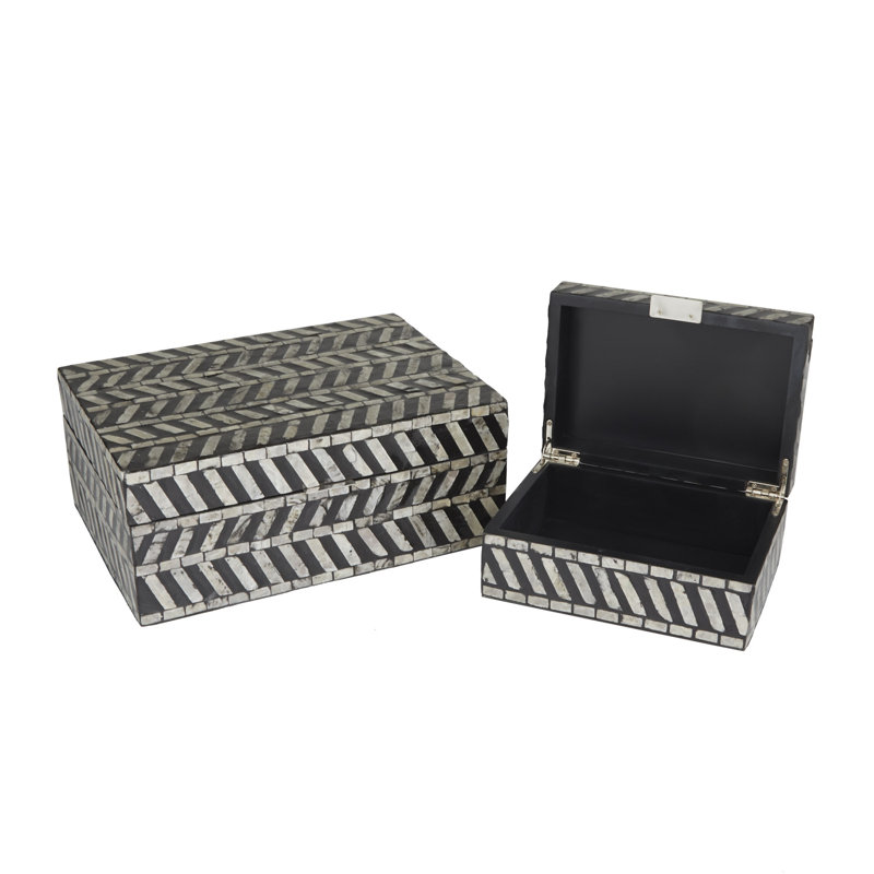 Roden 2 Piece Handmade Wooden Decorative Box Set