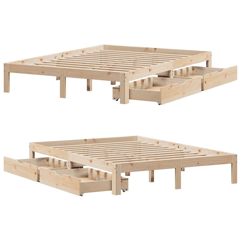 Storage Bed, Small Double (4'), Brown