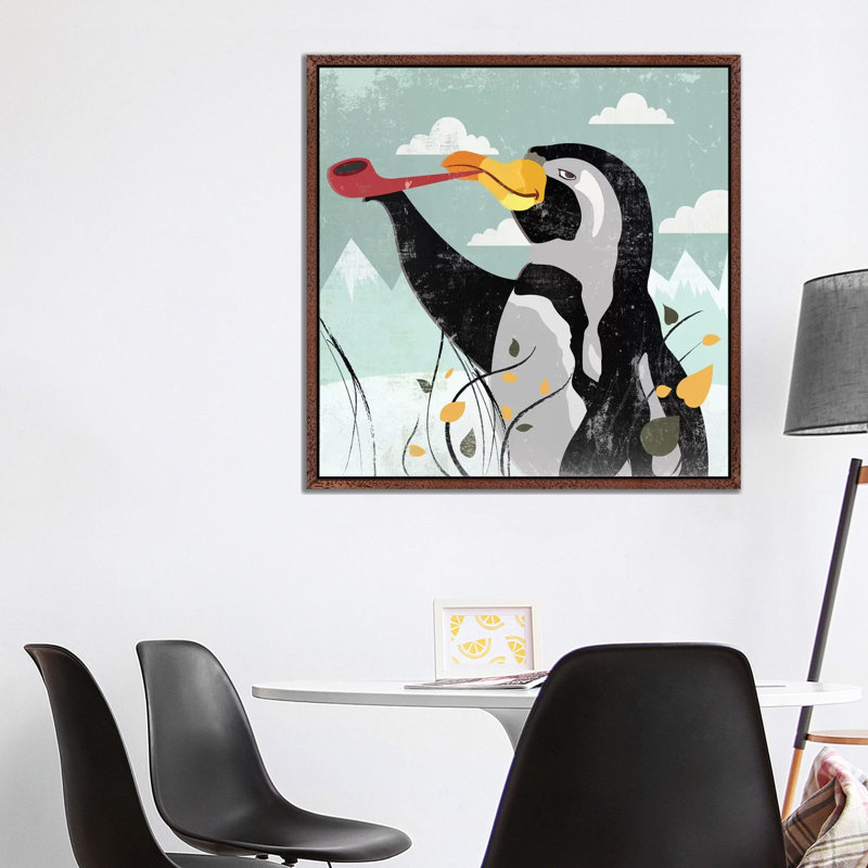 Penguin Stroll by PI Studio - Gallery-Wrapped Canvas Giclée on Canvas, 93.98 cm H x 93.98 cm W, Classic Wood Floated Frame
