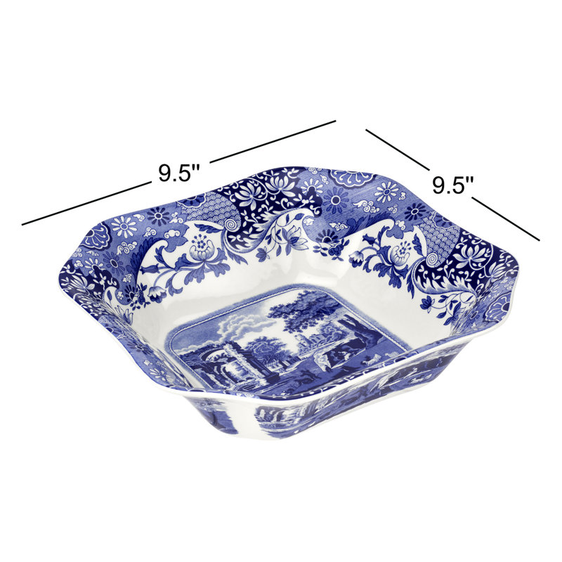 Spode Blue Italian Square Serving Bowl 9.5"